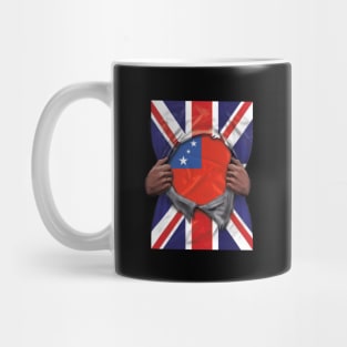 Samoa Flag Great Britain Flag Ripped - Gift for Samoan From Samoa Mug